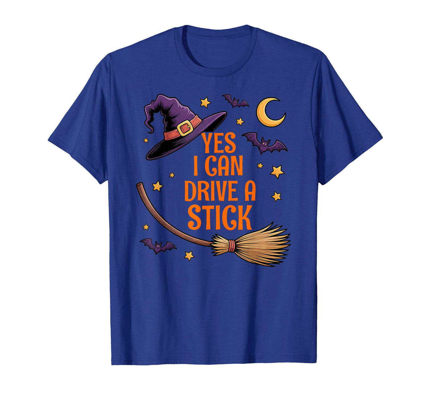 Yes I Can Drive A Stick Funny Halloween Witch T-Shirt
