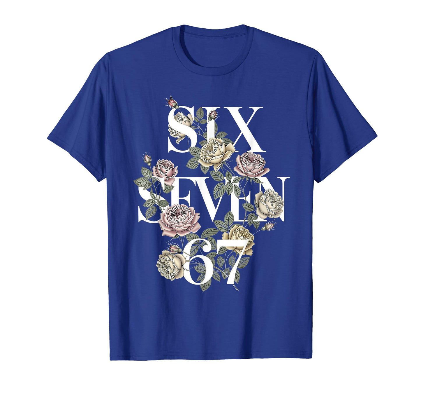 Vintage 67 Six Seven Meme Floral Boho Wildflower 6 7 Graphic T-Shirt