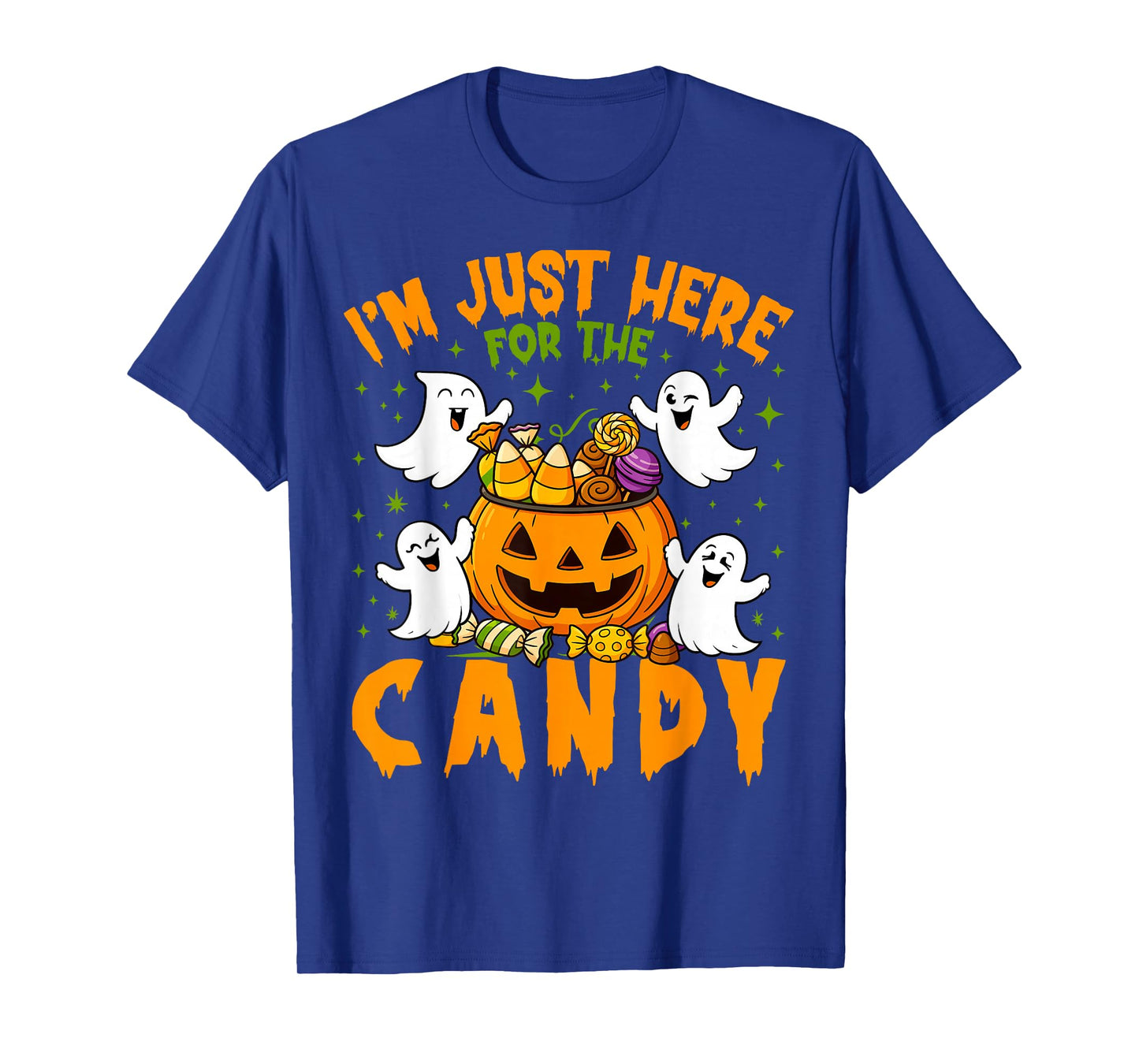 I'm Just Here for The Candy Funny Ghost Halloween Boys Girls T-Shirt