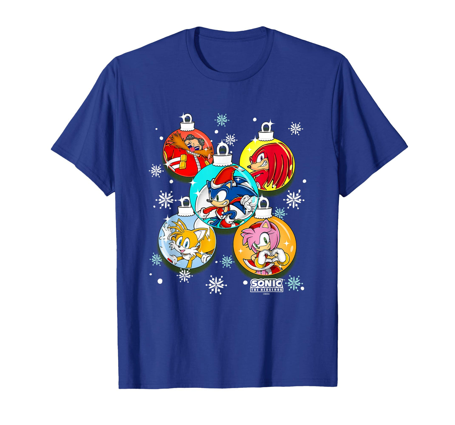 Sonic The Hedgehog Christmas X-Mas Globes Decorations T-Shirt
