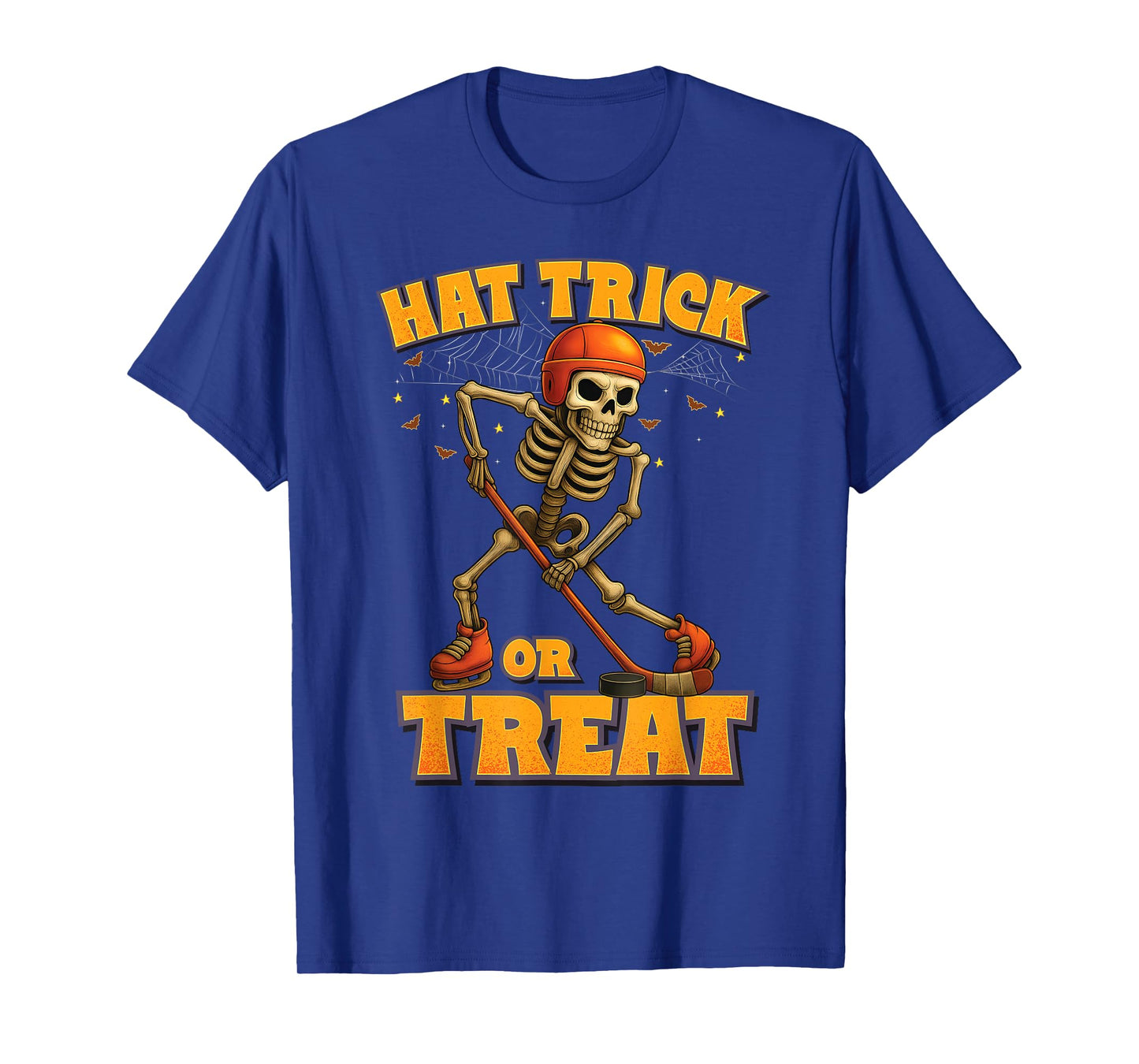 Funny Skeleton Ice Hockey Player Halloween Costume Boys Kids T-Shirt