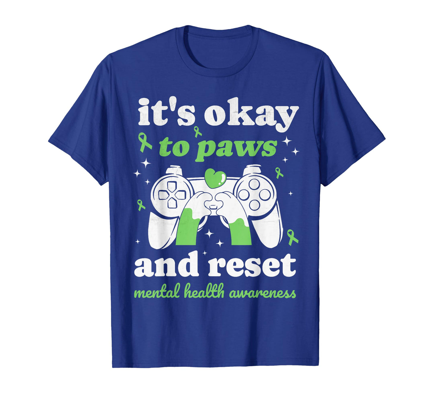 Cat Mental Health Awareness Month Gamer Paws Men's Kid's T-Shirt
