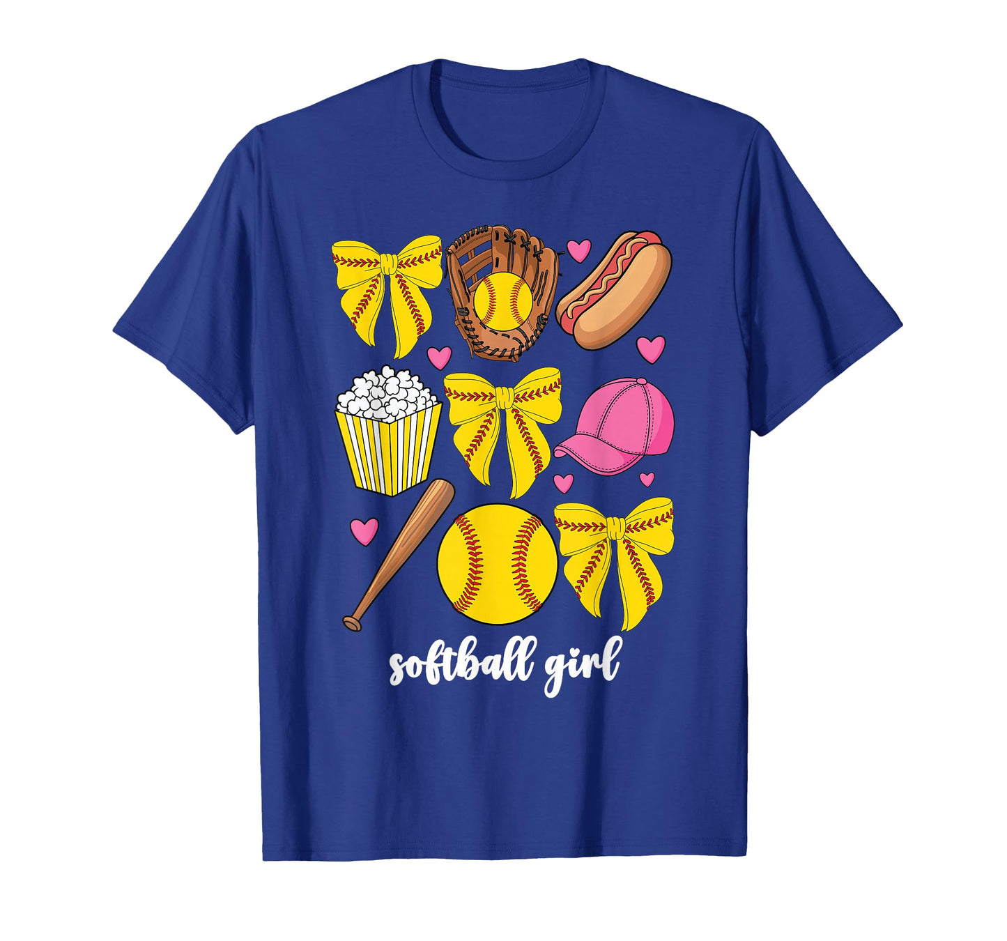 Cute Softball Coquette Bow For Women Girls Softball Girl T-Shirt