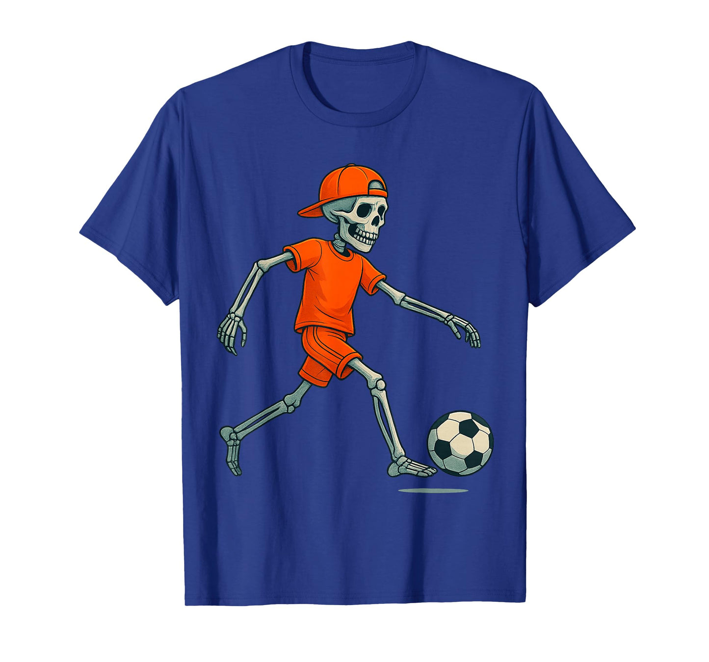 Skeleton Soccer Halloween Costume Funny Football Men Boys T-Shirt