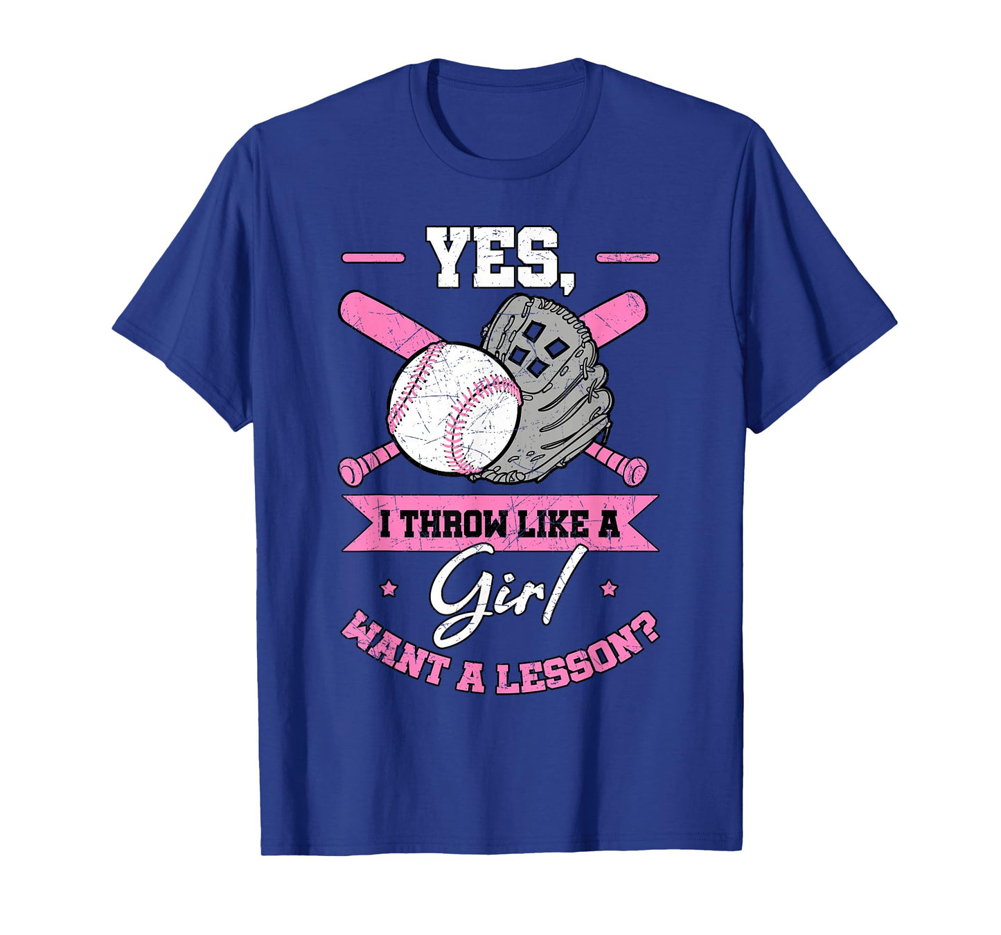 Yes I Throw Like A Girl Want A Lesson Baseball Softball Gift T-Shirt