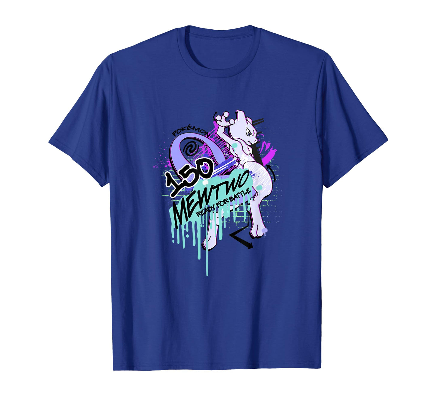 Pokémon Mewtwo Retro Graffiti #150 Ready For Battle T-Shirt