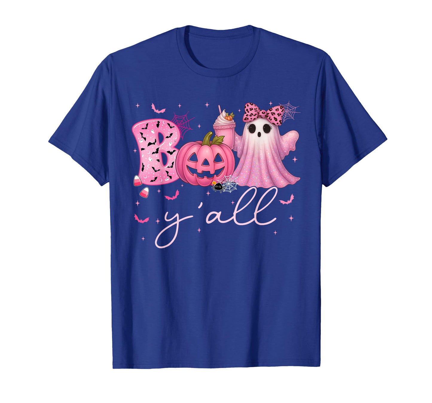 Boo Yall Jack O Lantern Halloween Costumes Women Girl T-Shirt