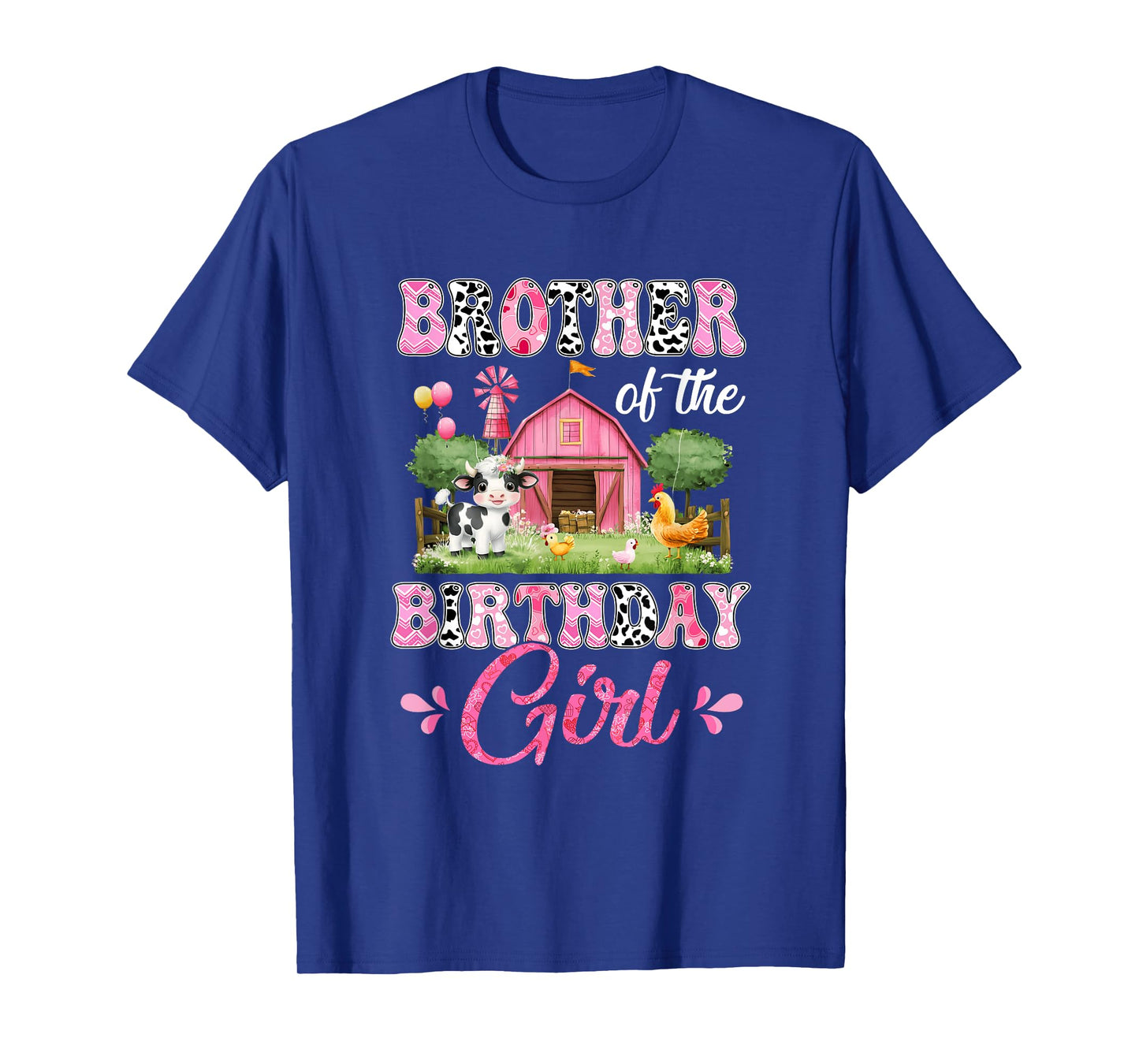 Brother Of The Birthday Girl 1St Birthday Cow Farm Family T-Shirt