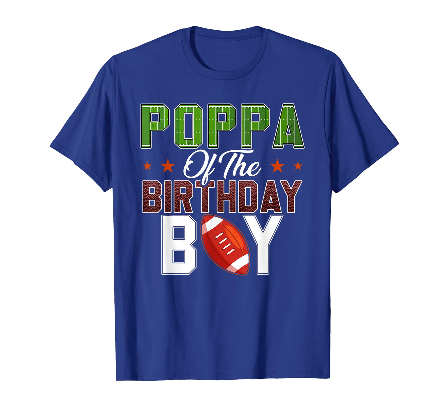 Poppa of The Birthday Boy Football Party Family Matching T-Shirt
