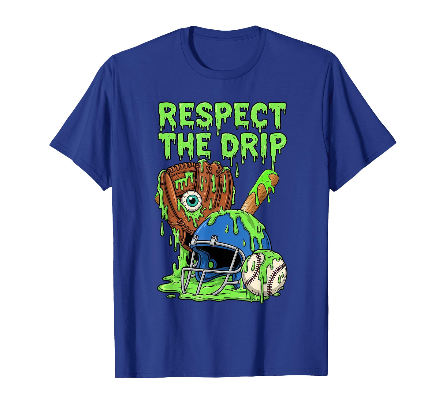Spooky Zombie Respect The Drip Baseball Halloween T-Shirt