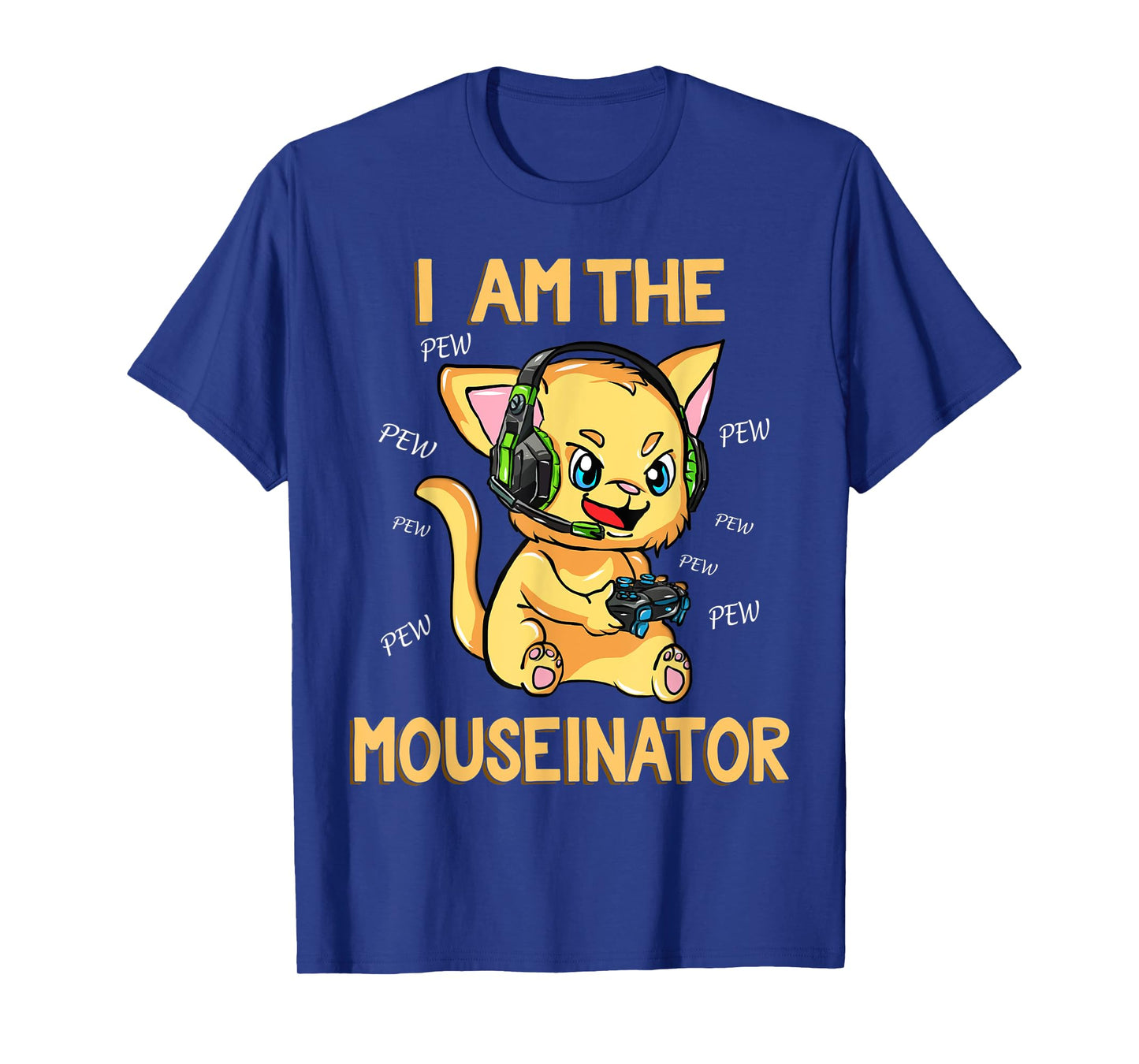 Cat Gamer with Headset Funny Gaming Men Women Kids T-Shirt