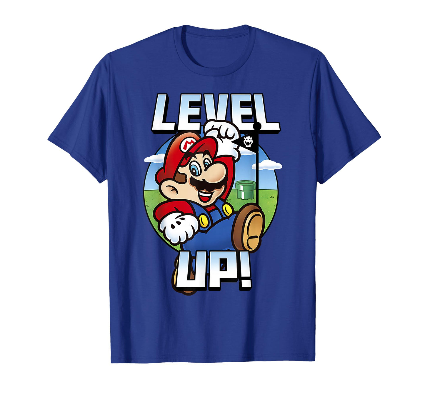Super Mario Level Up Bowser Flag Portrait Graphic T-Shirt T-Shirt