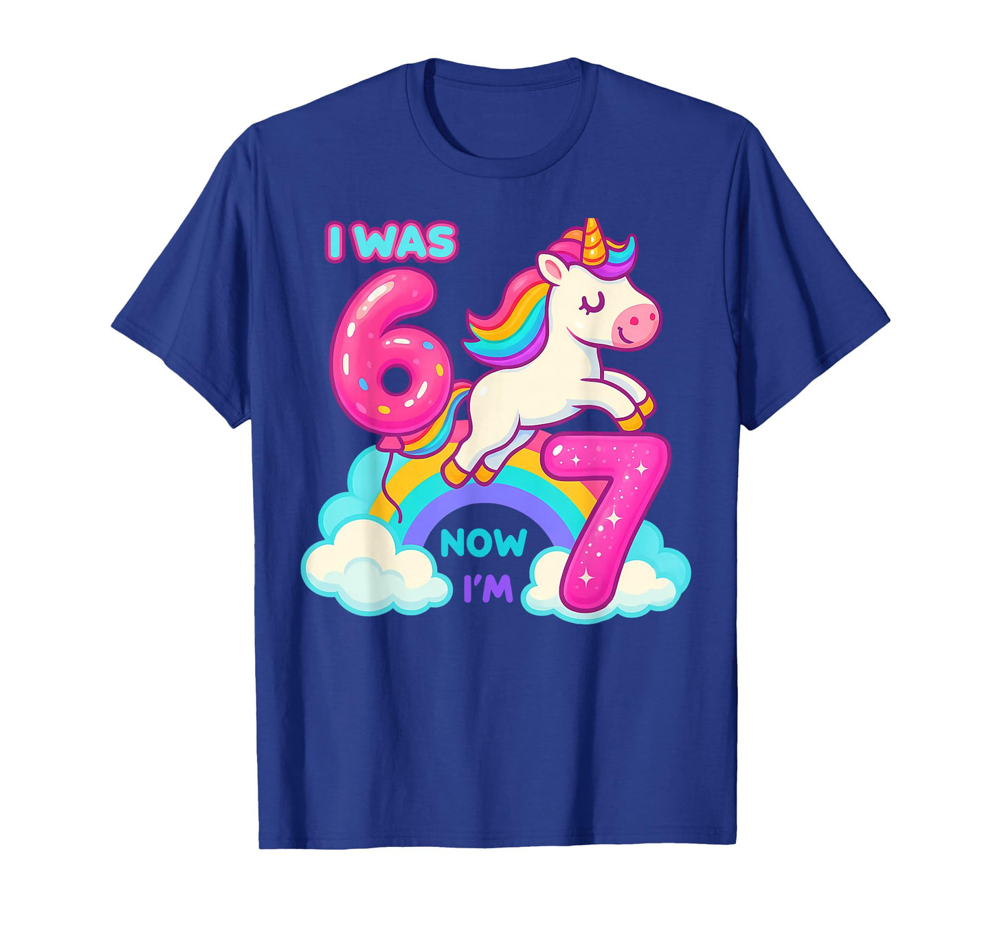 I was Six Now I'm Seven Dabbing Unicorn 67 Meme 7th Birthday T-Shirt