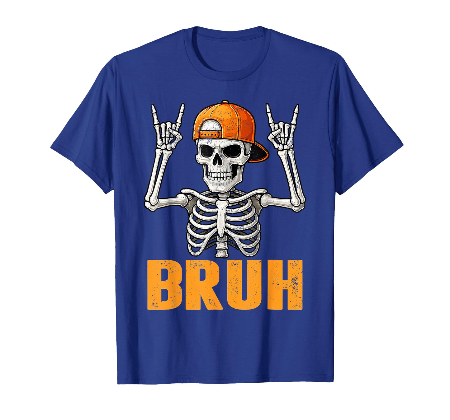 Bruh Punk Rock Skeleton Cool Rocker Halloween Men Boys Kids T-Shirt
