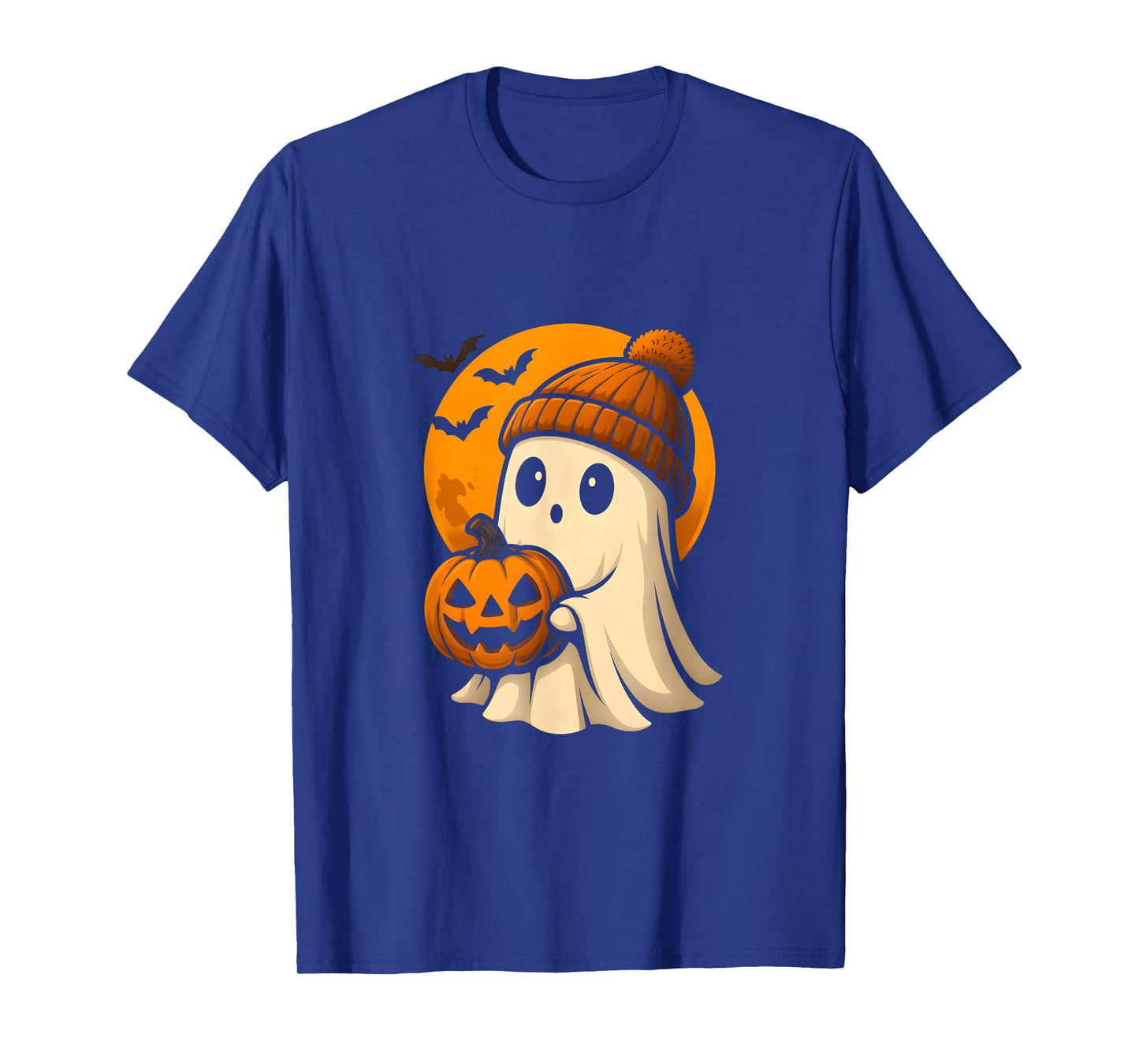 Cute Ghost with Pumpkin for Halloween Costume Party Spooky T-Shirt