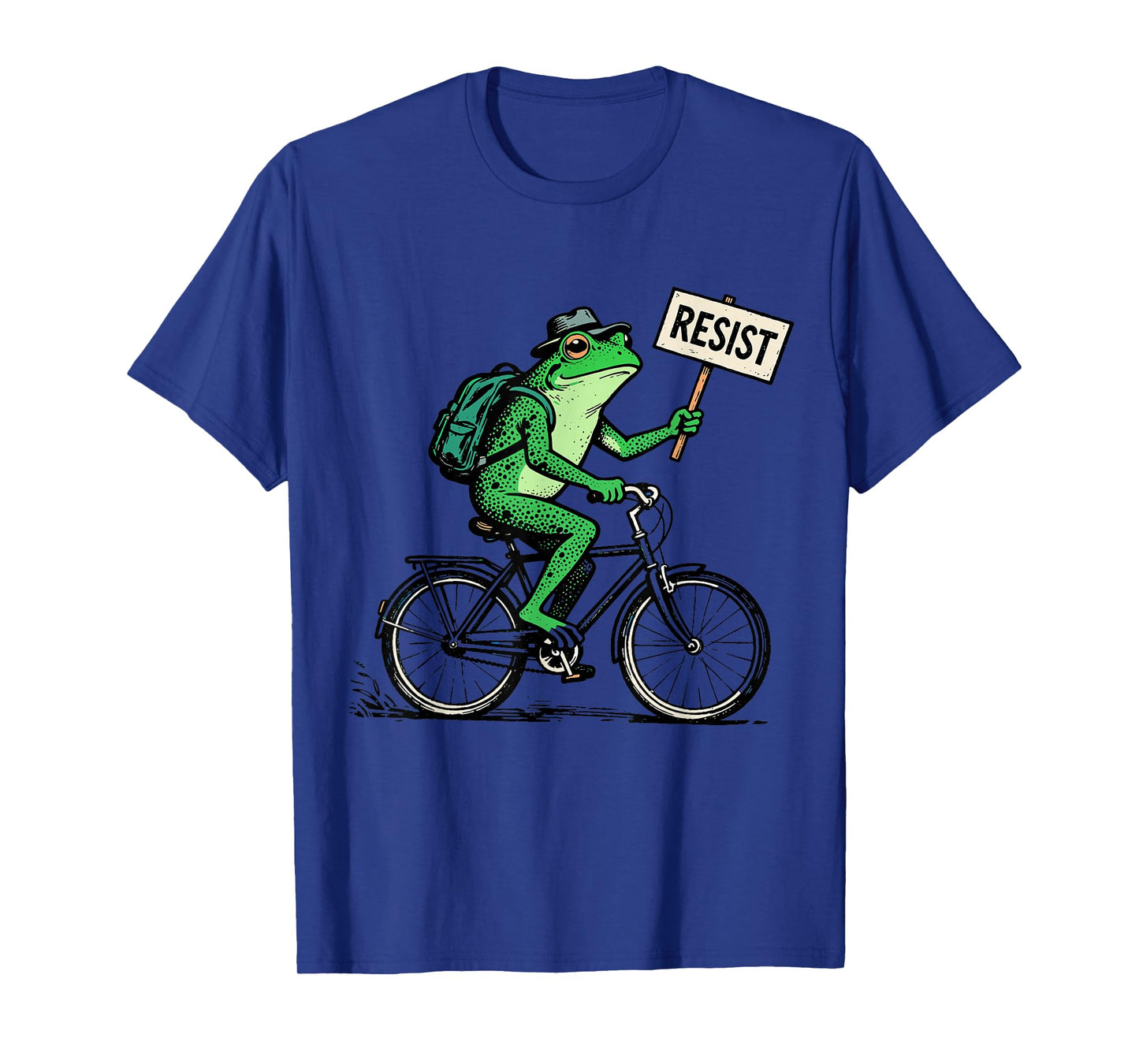 Frog On Bike Resist Portland Frog Protest Vintage T-Shirt
