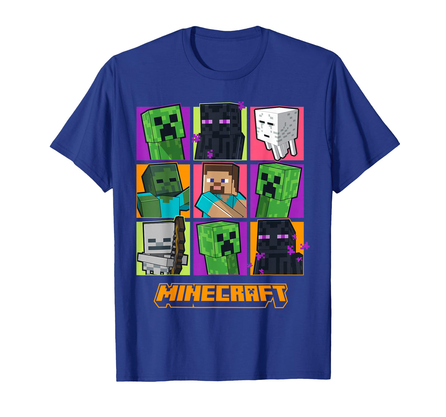 Minecraft Creeper Enderman Characters Grid T-Shirt