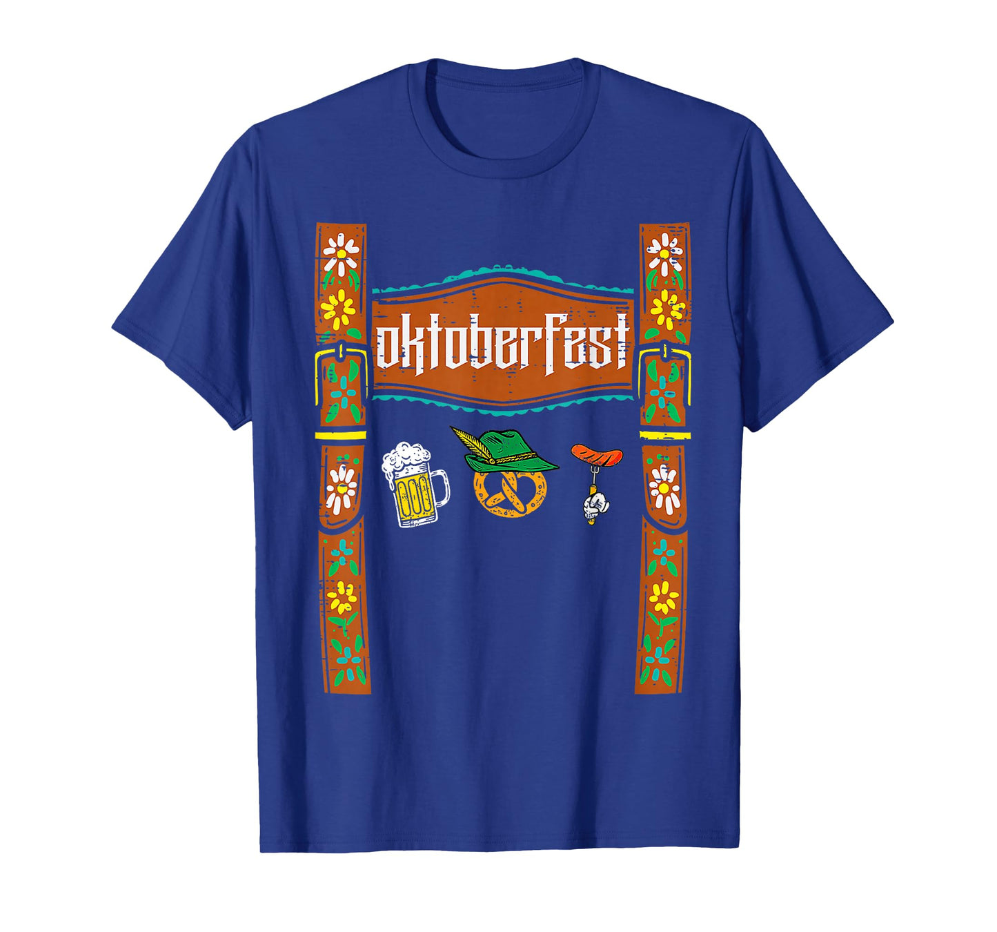 Oktoberfest Lederhosen Costume Cute German Bavarian Men T-Shirt