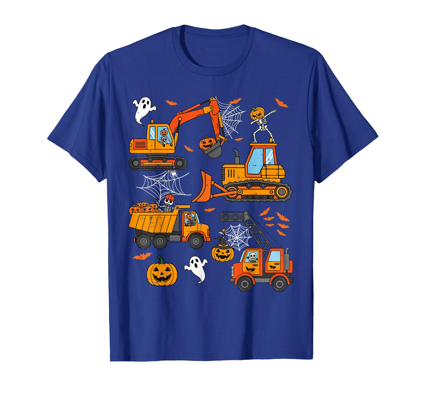Spooky Construction Trucks Toddler Boys Halloween Costume T-Shirt