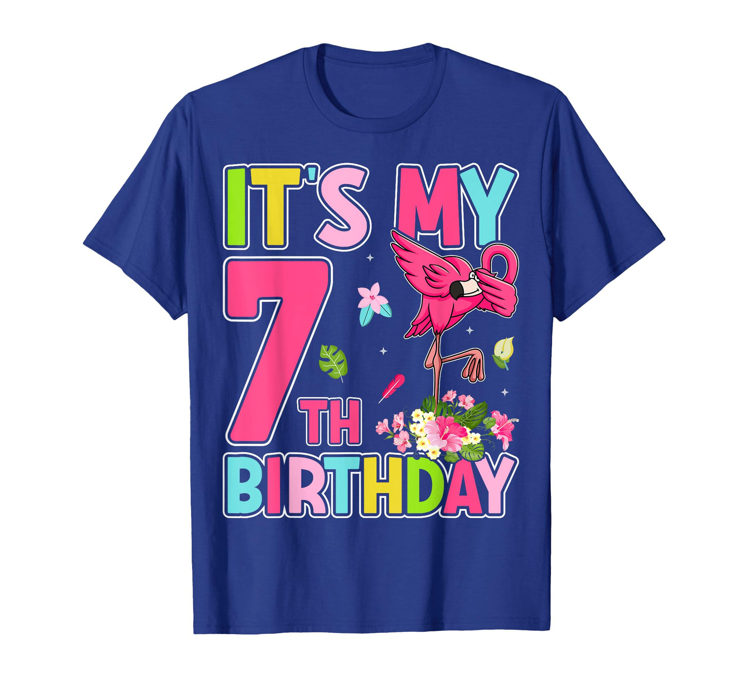It's My 7th Birthday Flamingo Lover 7 Years Old Boys Girls T-Shirt