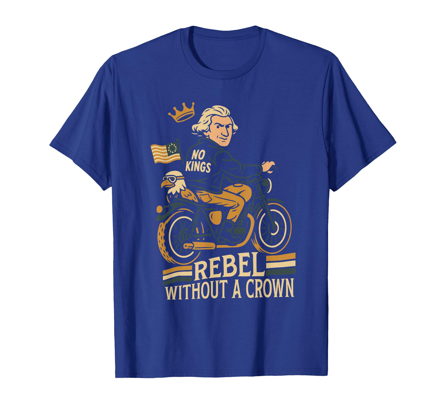 No Kings Retro Patriotic George Washington 4th of July T-Shirt