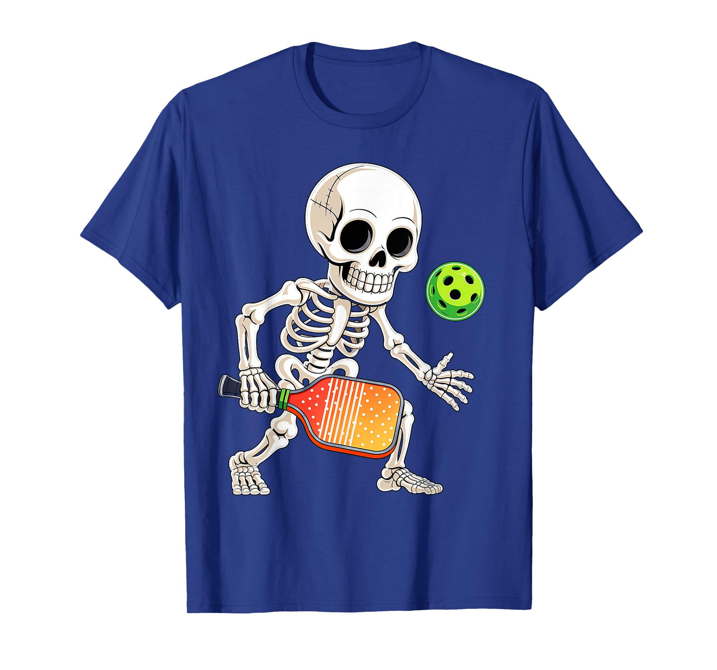 Skeleton Playing Pickle Ball Halloween Costume Funny Men Boy T-Shirt