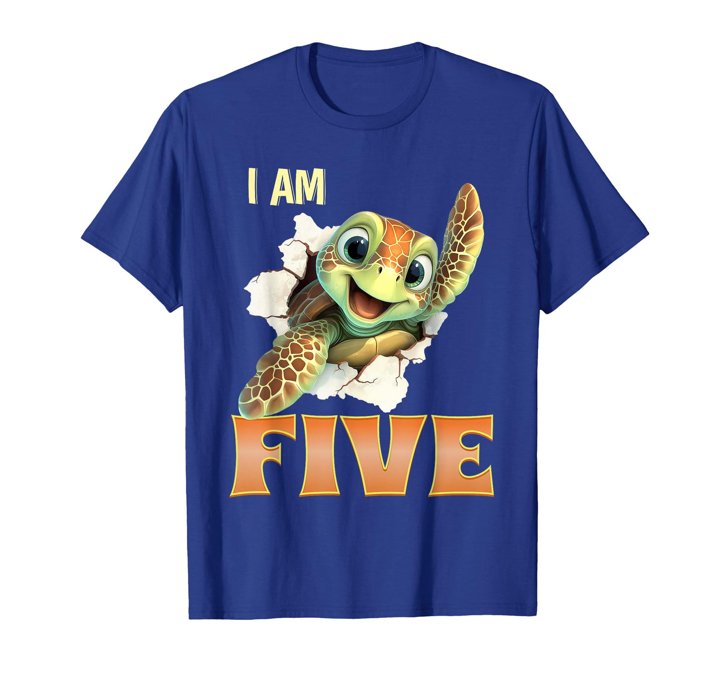 Turtle 5th Birthday Cute Animal Five Years Old Sea T-Shirt