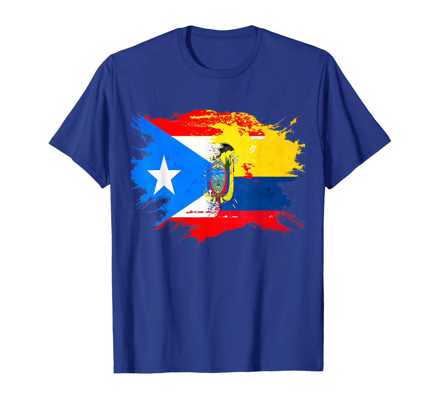 Puerto Rican and Ecuadorian Heritage DNA Mix Flag T-Shirt