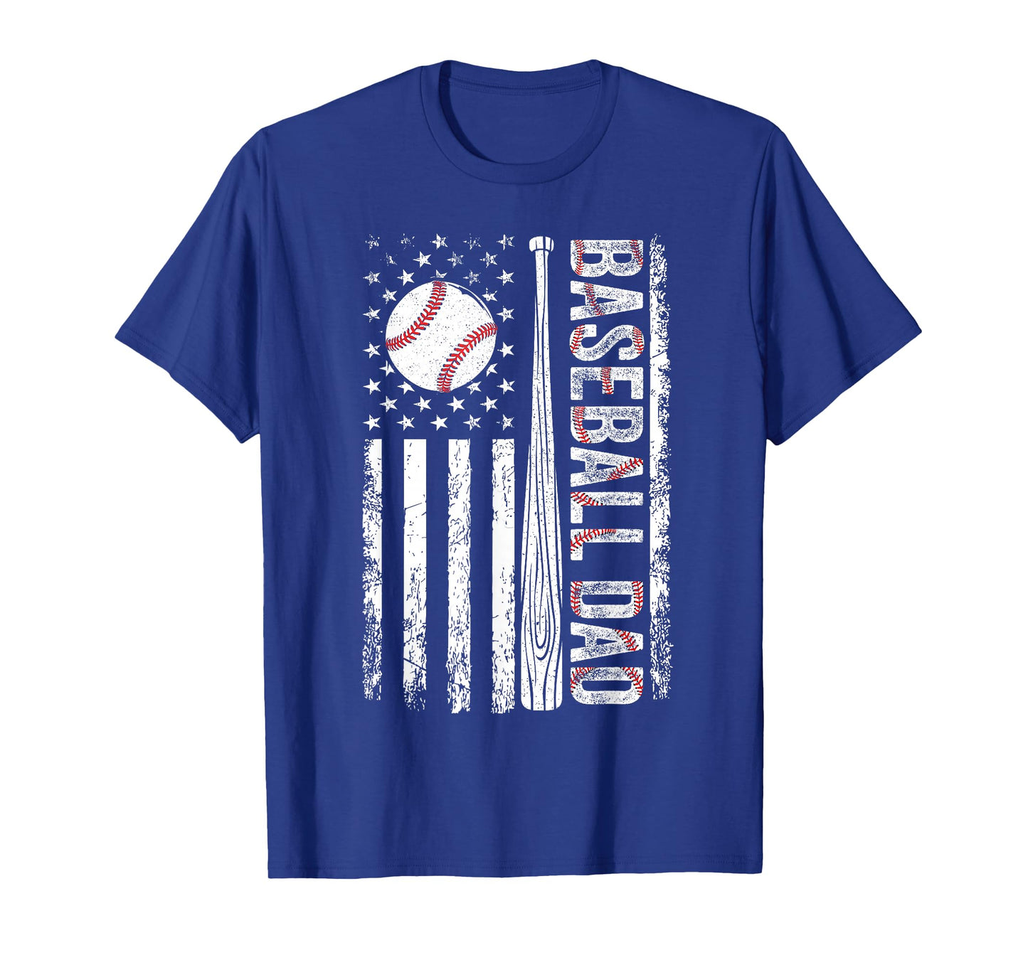 Baseball Dad American Flag Patriotic Father's Day USA Flag T-Shirt