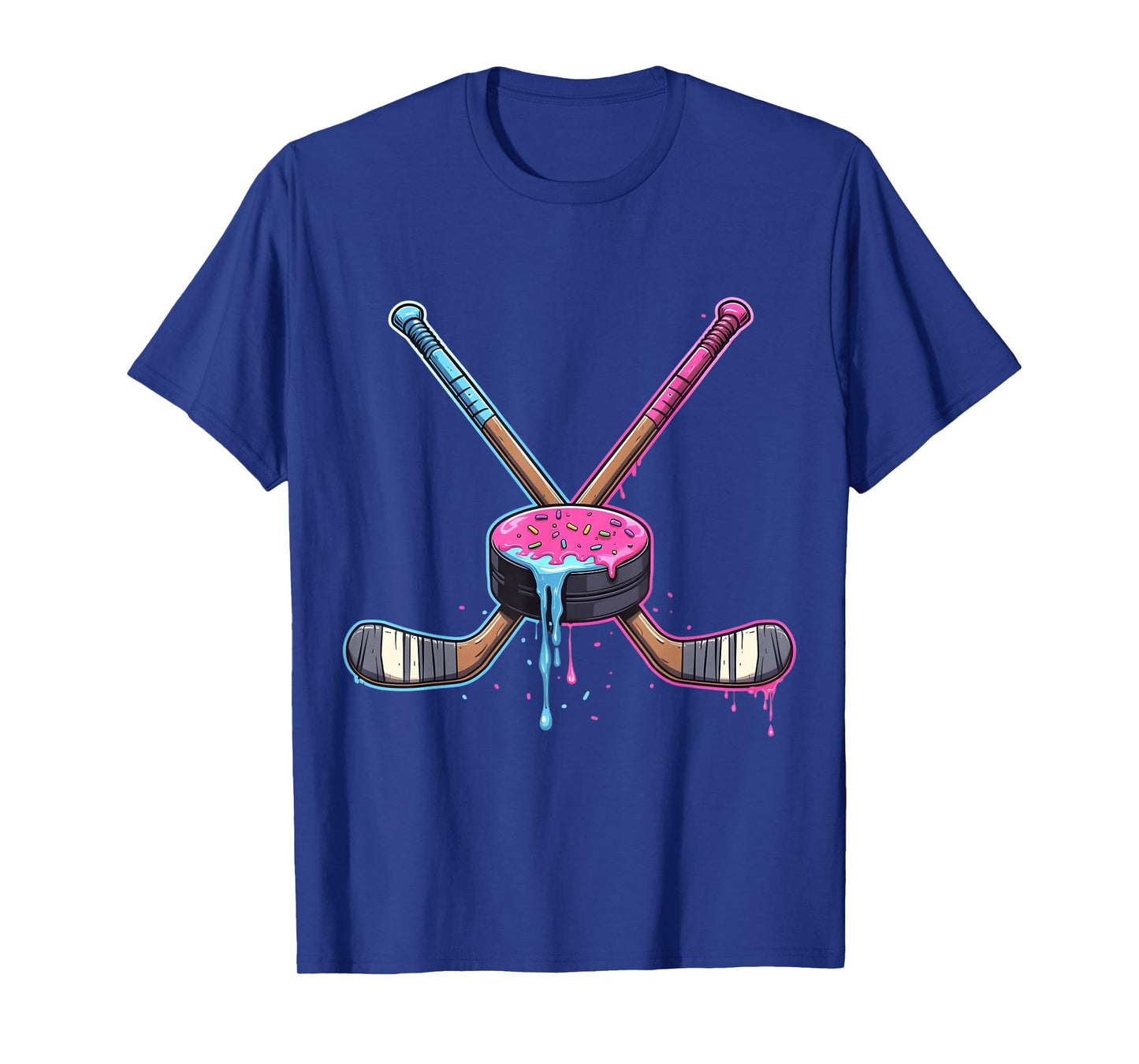 Hockey Ice Cream Drip Boys Youth Kids Men Women Dripping T-Shirt