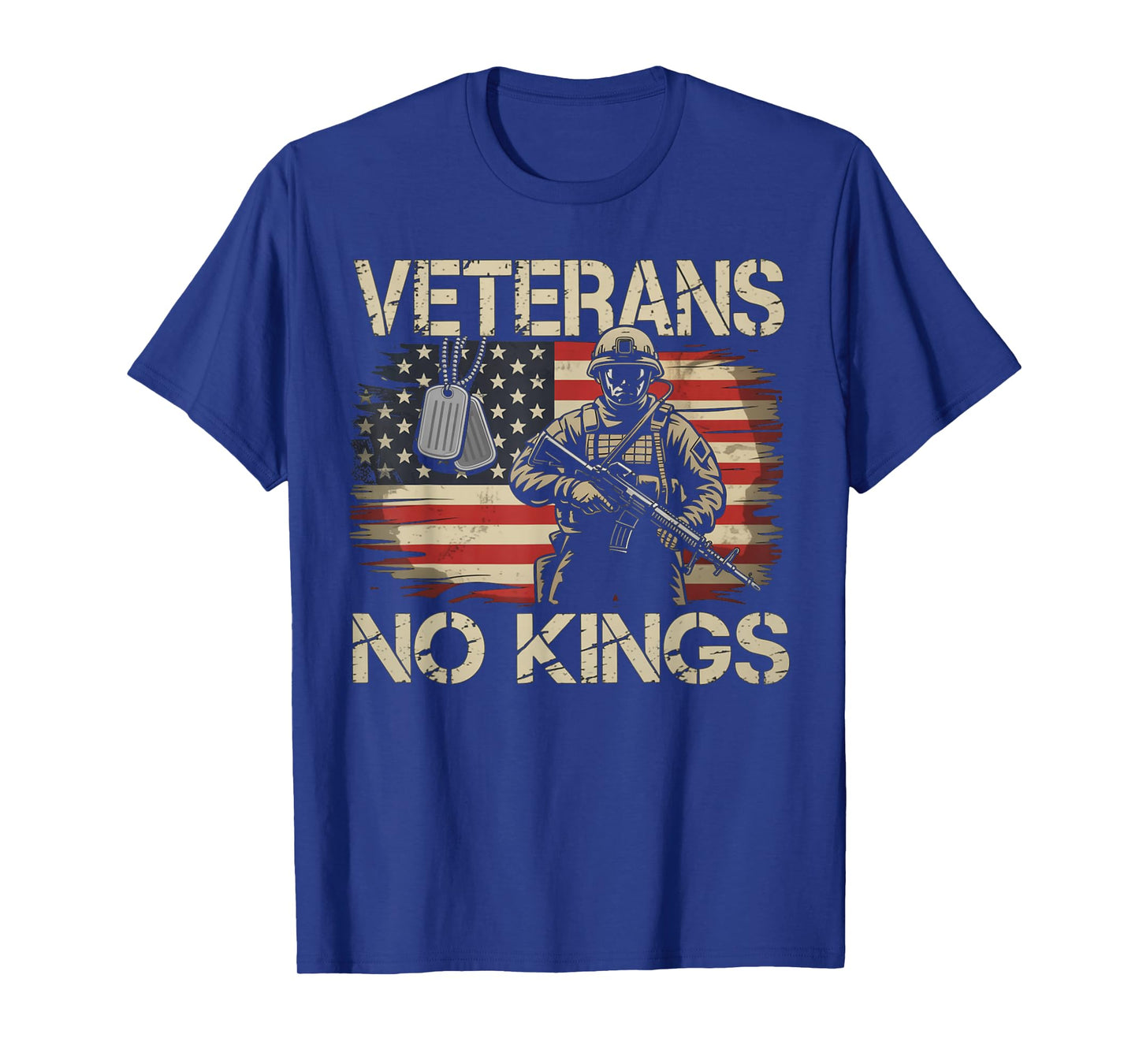 No Kings Veterans Patriotic America Flag Men Women T-Shirt