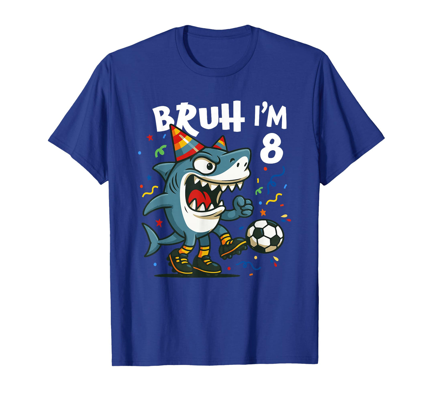Tralalero Tralala Italian Brainrot Soccer 8th Birthday T-Shirt