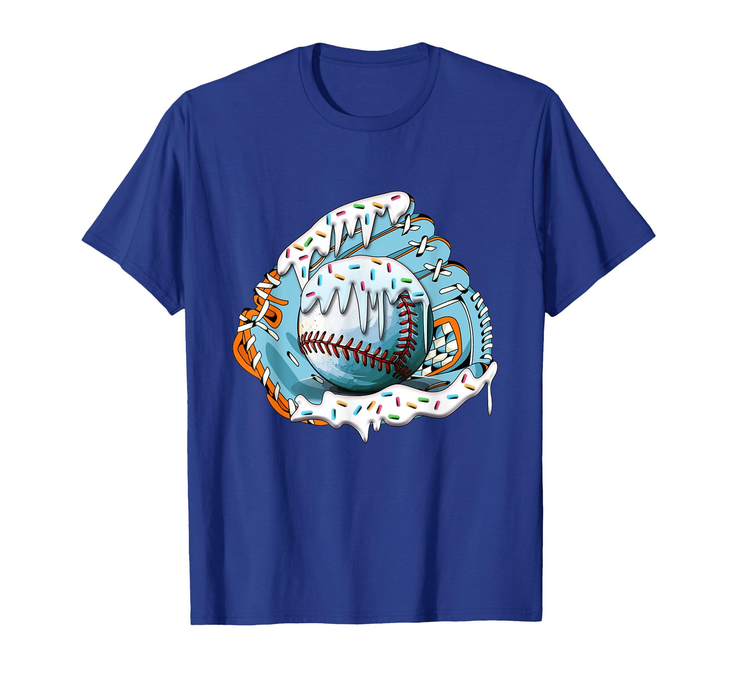 Funny Baseball Drip Ice Cream Sprinkles Baseball Glove T-Shirt