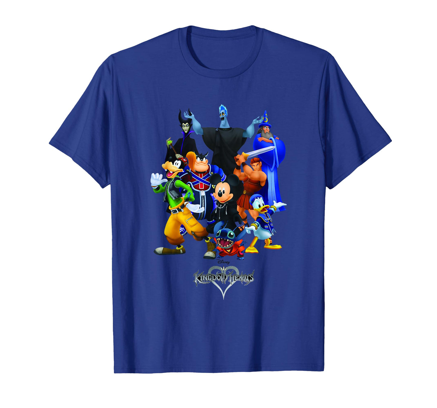 Disney Kingdom Hearts Magical Characters Mash Up Chest Logo T-Shirt