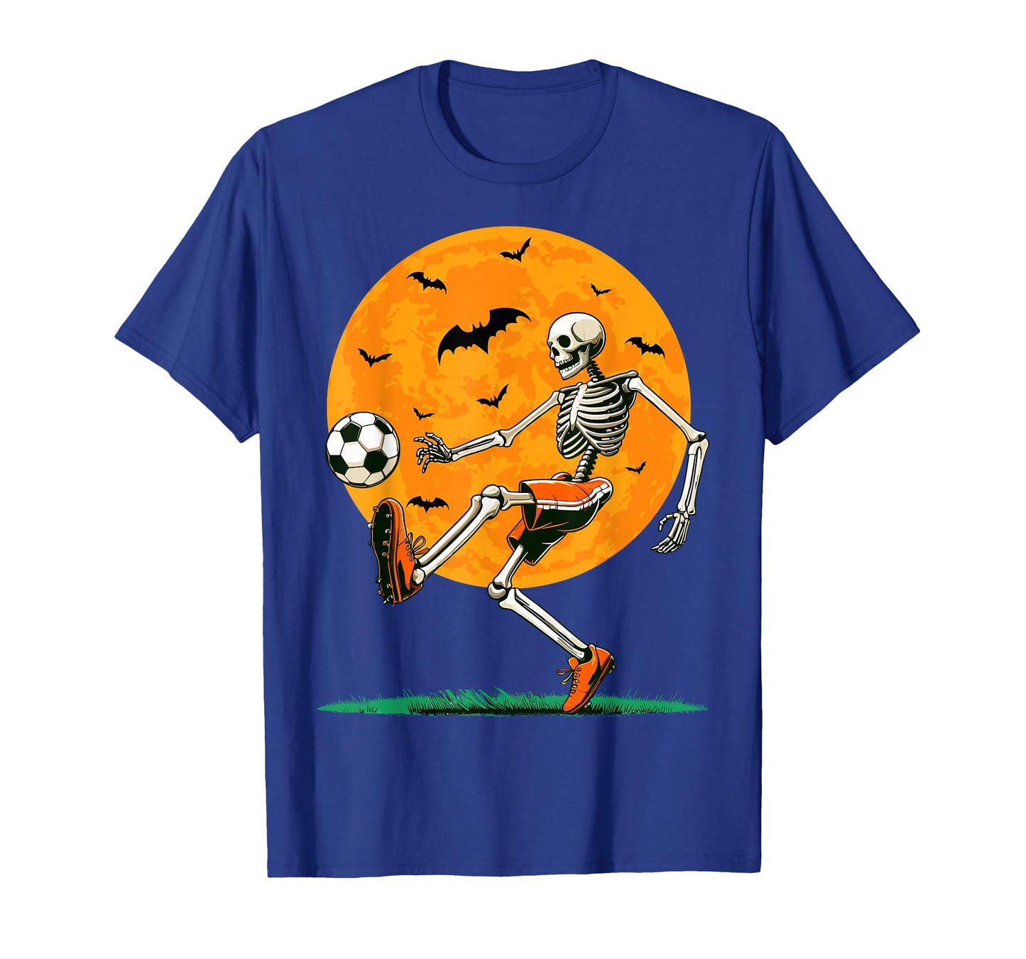 Soccer Skeleton Spooky Football Boys Halloween Soccer Player T-Shirt