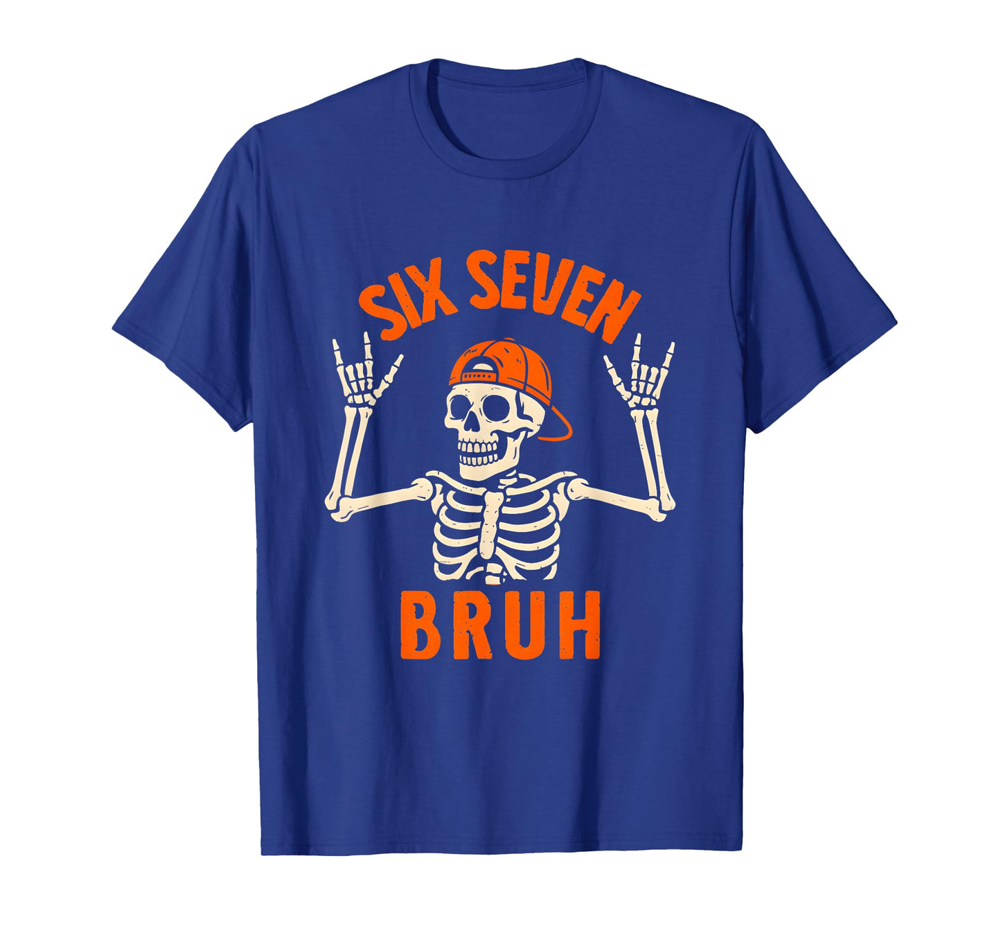 67 Meme 6 7 Funny Halloween Skeleton Rock On Six Seven Bruh T-Shirt