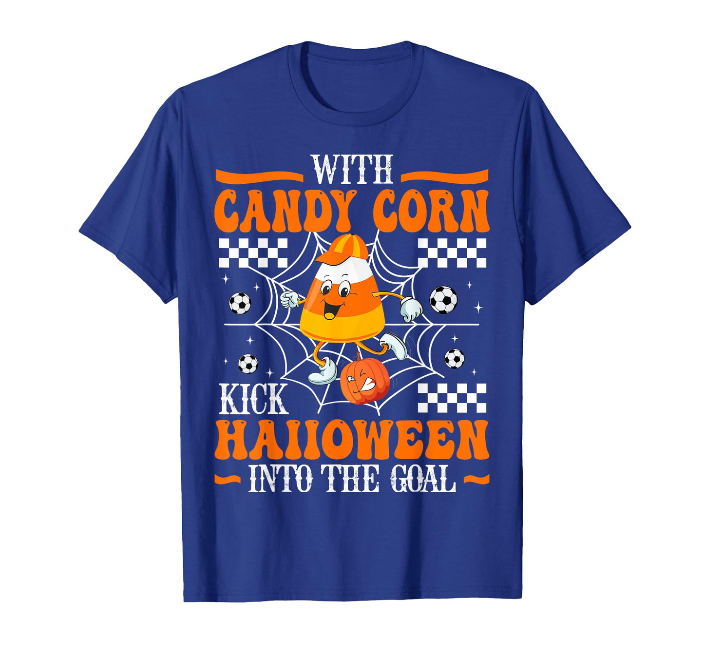 CANDY CORN SOCCER PLAY SCARY FOOTBALL PUMPKIN CUTE HALLOWEEN T-Shirt