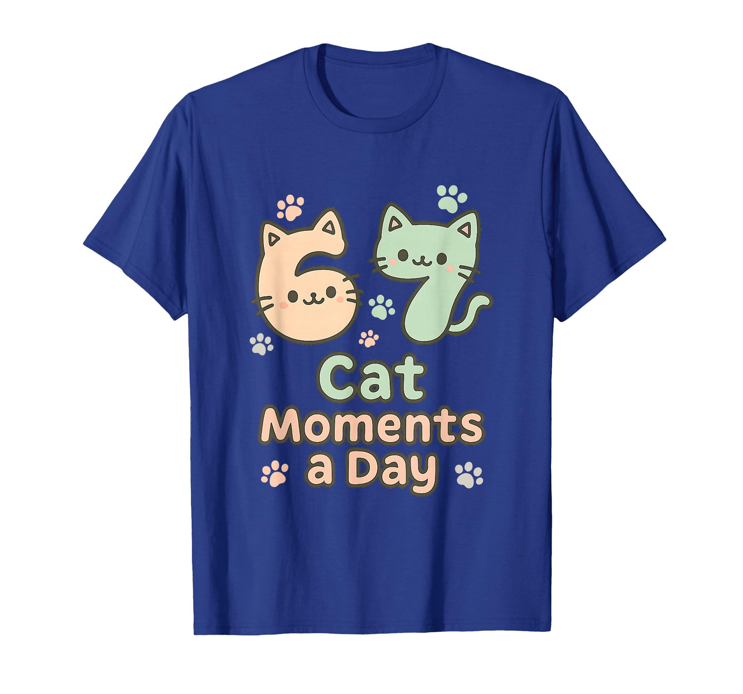 Kawaii Cat Kitten Mom 6 7 Alpha Gen Slang Six Seven Meme T-Shirt
