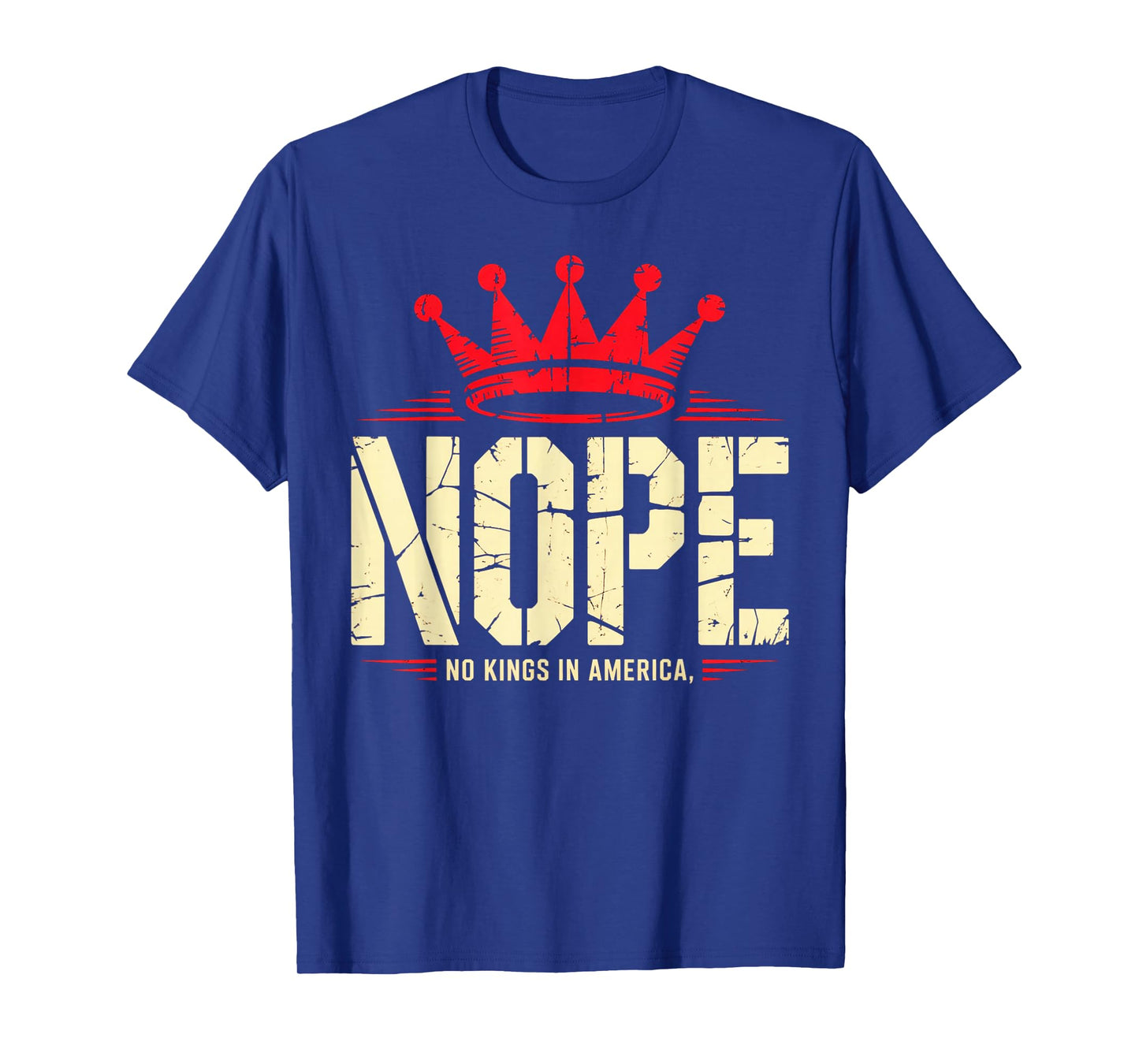 Funny No Kings Halloween 2025 Distressed USA Flag Women Men T-Shirt