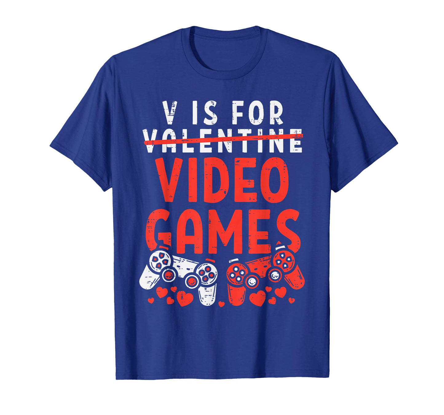 V Is For Video Games Funny Valentines Gamer Boy Men Kids T-Shirt