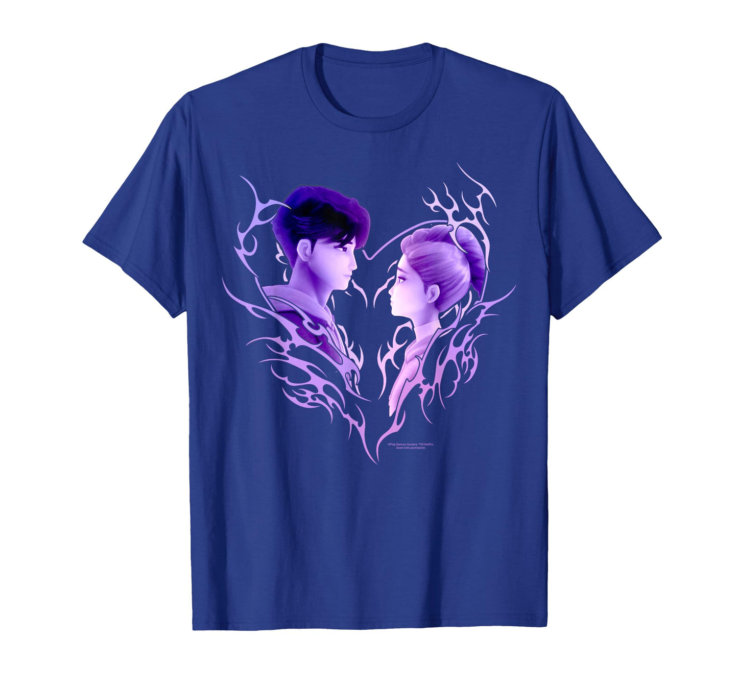 Kpop Demon Hunters Halloween Jinu & Rumi Heart Portrait T-Shirt