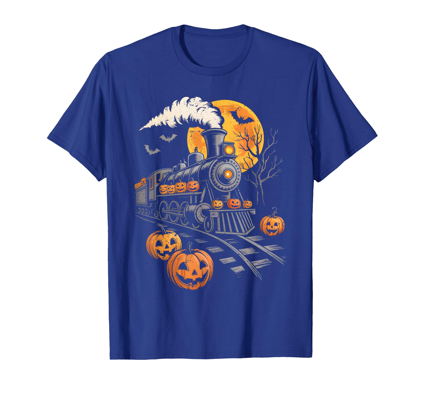 Vintage Halloween Train Jack O Lantern Pumpkin Men Women Kid T-Shirt