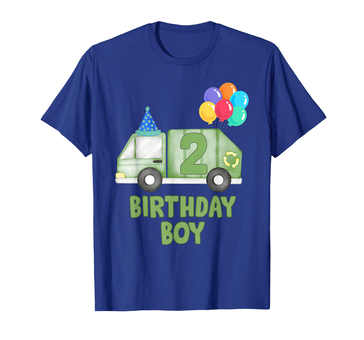 Garbage Truck Birthday Boy Girl Trash Truck 2nd Birthday T-Shirt