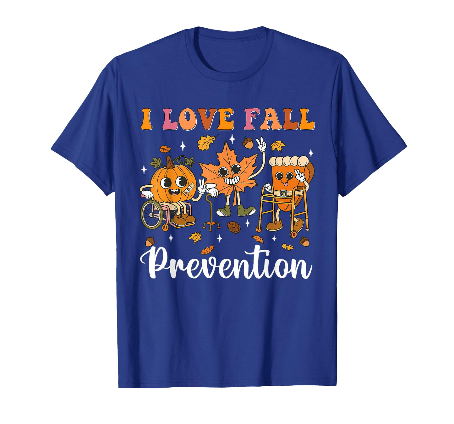 Groovy Retro I Love Fall Prevention Physical Therapy Autumn T-Shirt