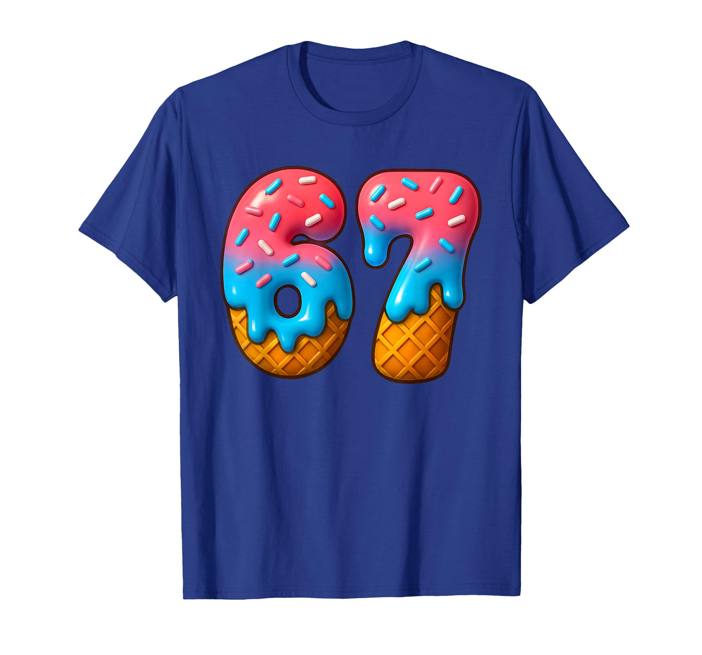 67 Meme Ice Cream Drip 6 7 Gen Alpha Slang Funny Six Seven T-Shirt
