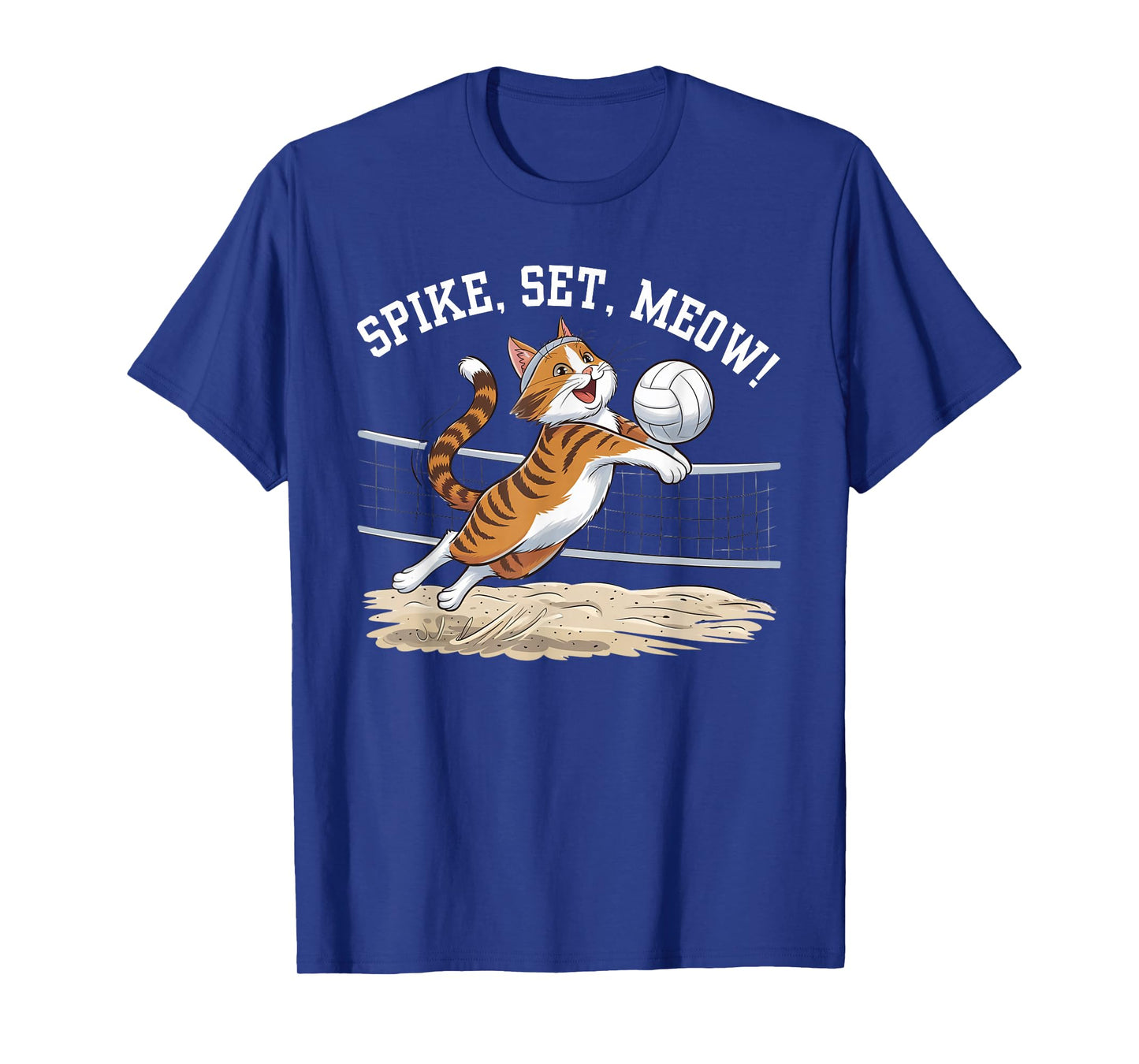 Funny Cat Playing Volleyball Kitten Volleyball Player Beach T-Shirt