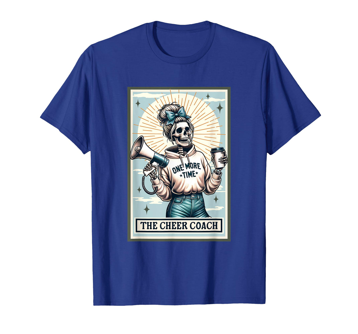 The Cheer Coach Mom Skeleton Gift Spooky Season Halloween T-Shirt