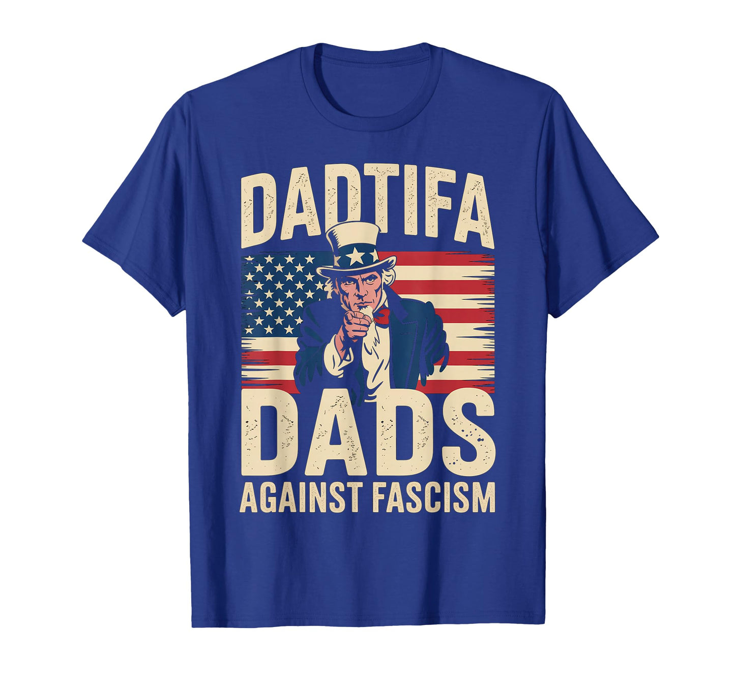 DADtifa Dads Against Fascism USA Flag Resist No Kings Father T-Shirt