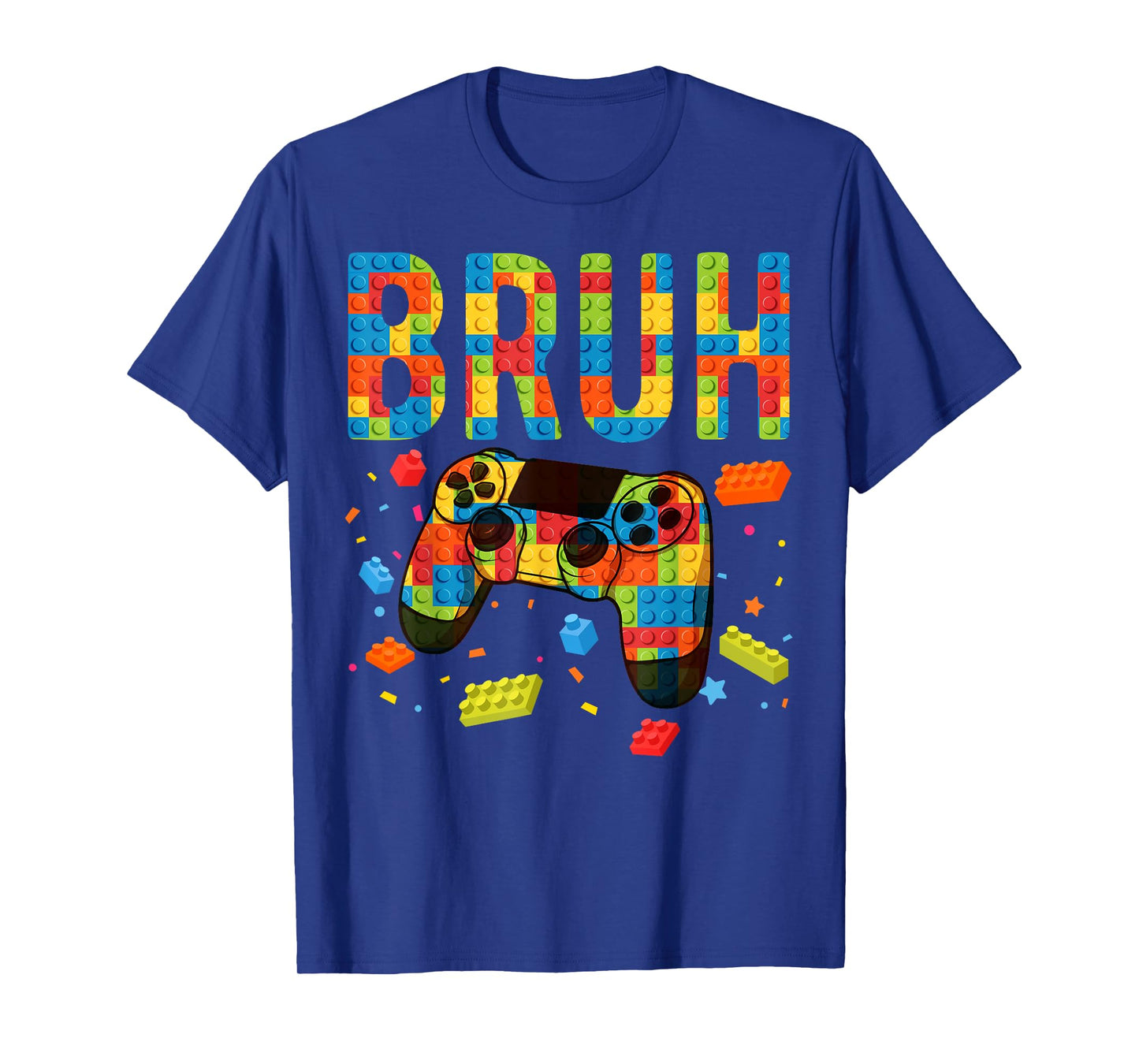 Building Blocks Bruh Gamer Brick Builder Boy T-Shirt
