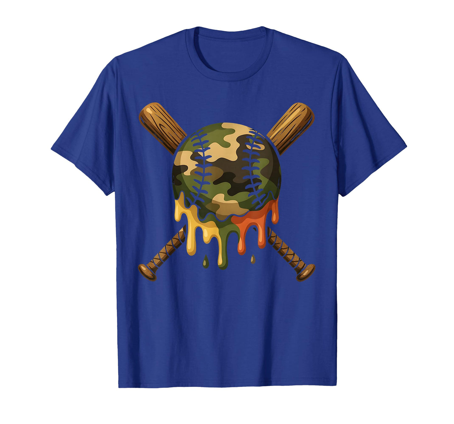 Baseball Drip Camo Baseball Bats Boys Sports Cool Game Day T-Shirt